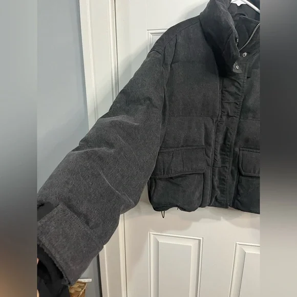 AGOLDE Relaxed 
Nova Denim Puffer In Marbled Blk (washed BIk) Puffer Jacket XS - Picture 8 of 16